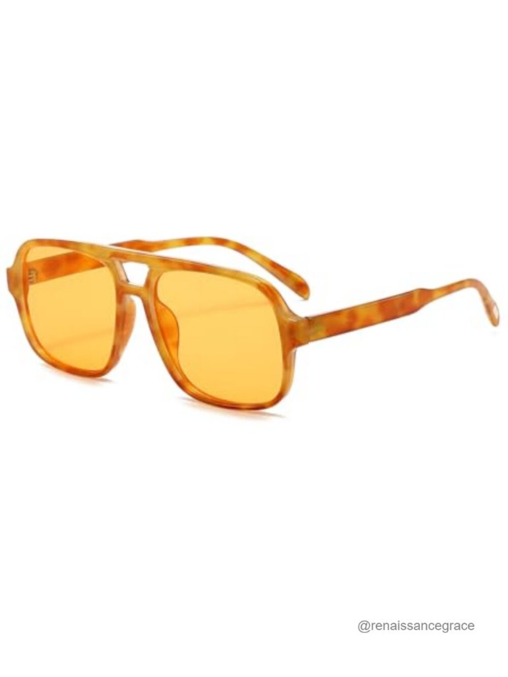 Vintage Retro Square Aviator Sunglasses UV400 Protection Oversized Frame